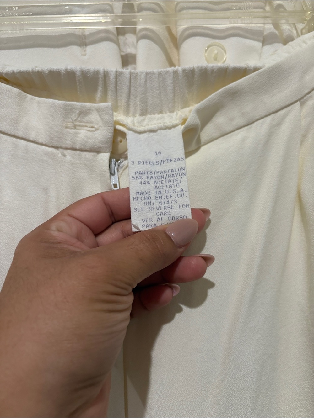 Vintage Danny & Nicole Cream Jumpsuit with Matching Jacket - Picture 3 of 8